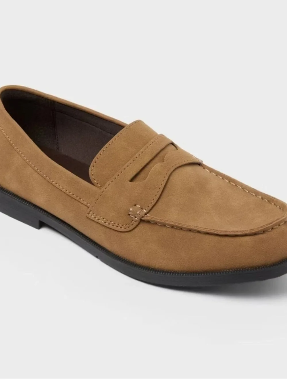 Goodfellow & Co Tan Faux Suede Penny Loafers Business Dress Shoes